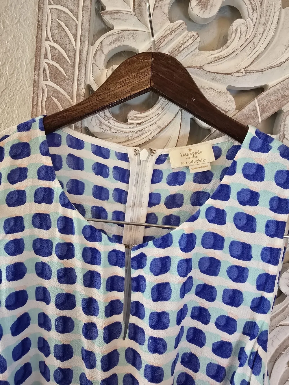 Kate Spade New York Women’s Island Stamp Romper  Blue White M